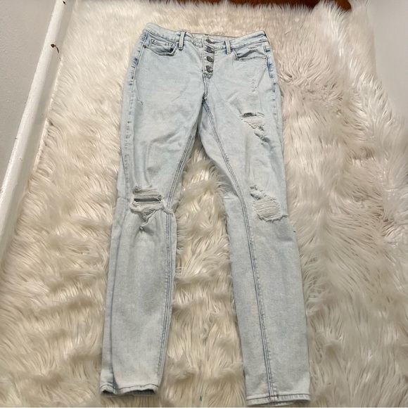 Old Navy Rockstar Super Skinny High Rise Jean Light Destroyed - Picture 2 of 12